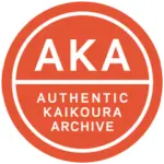 AKA Authentic Kaikōura Archive logo: red circular seal with white text and border, representing the museum's certification of authentic cultural and historical collections from Kaikōura, New Zealand.