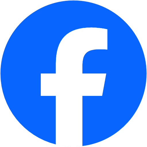 Facebook logo: white letter F on a blue circular background.